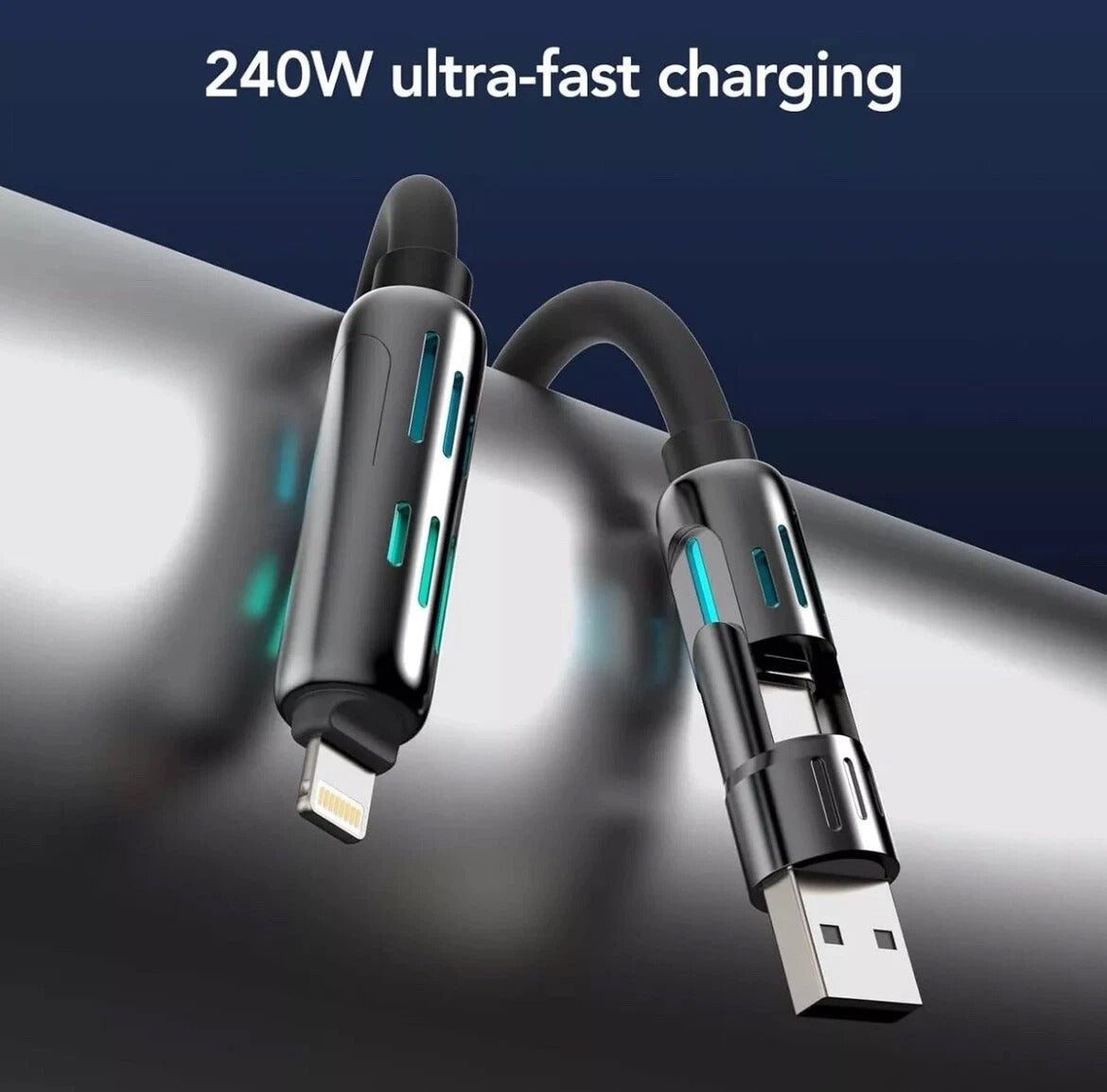 4-in-1 Multi USB Charging Cable – USB-A & Type-C